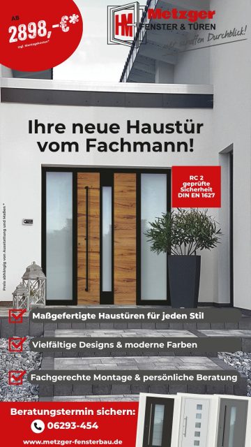 „Dein Zuhause. Dein Schutz.
Unsere Haustüren vereinen maximale Sicherheit mit zeitlosem Design.

✅ Einbruchschutz
✅ Langlebig
✅ Stilvoll

📞 06293 - 454
📧 info@metzger-fensterbau.de
🛜 www.metzger-fensterbau.de

#metzgerfenster #metzgerfensterbau #metzgerfensterundtueren #tueren  #haustür #renovierung #modernisierung
