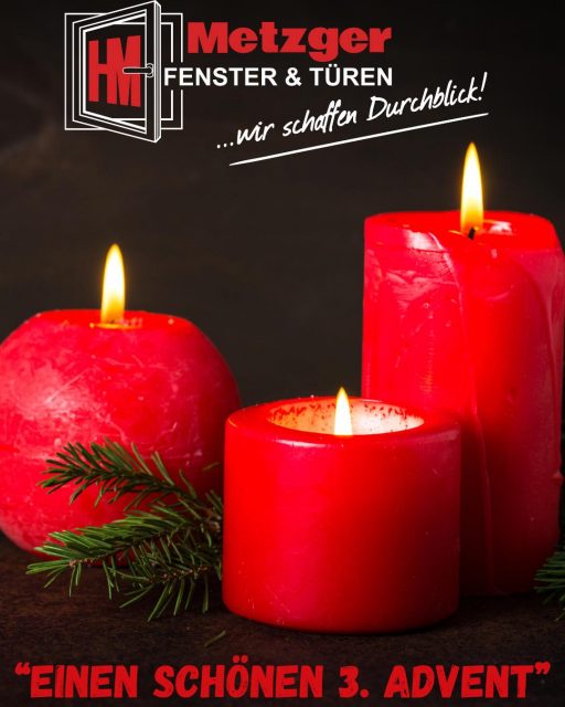 🎄 3. Advent – Die Vorfreude wächst, Lichter funkeln und die Weihnachtszeit rückt näher.
Zeit für Wärme, Besinnlichkeit und schöne Momente mit den Liebsten.

Wir wünschen allen einen wundervollen dritten Advent.

#3advent #adventszeit #weihnachtsstimmung #fenster #tueren #metzgerfenster #metzgerfensterundtueren